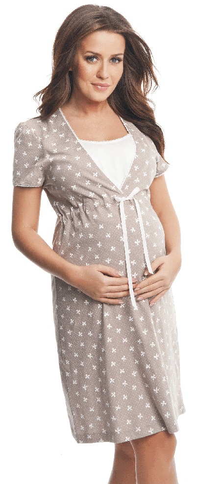 Nočná košeľa tehotenská/dojčiaca Dorota - rôzne vzory 1
